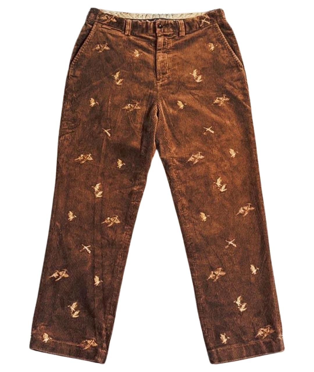 POLO RALPH LAUREN Коричневые хлопковые повседневные брюки, фото 1