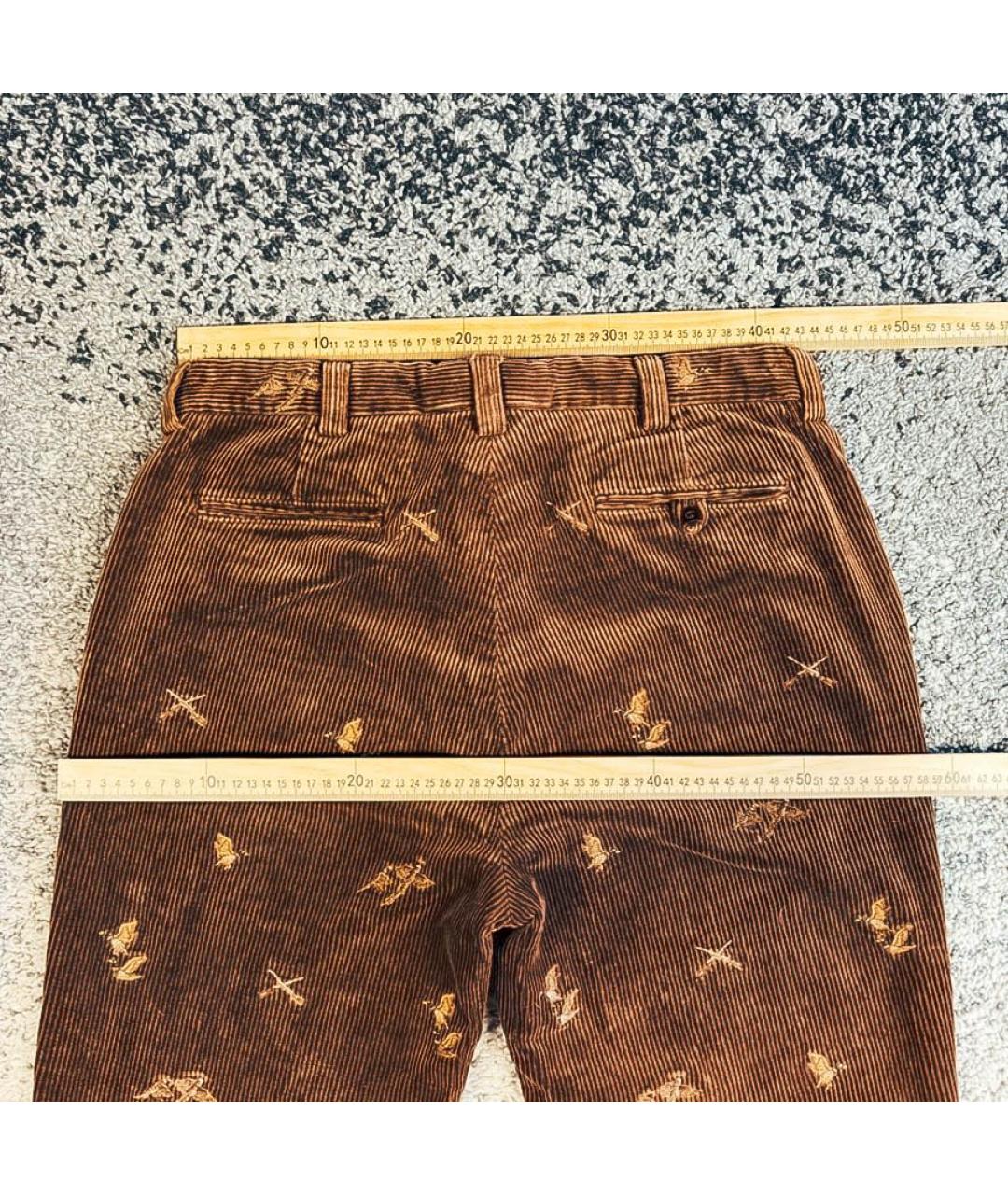 POLO RALPH LAUREN Коричневые хлопковые повседневные брюки, фото 4