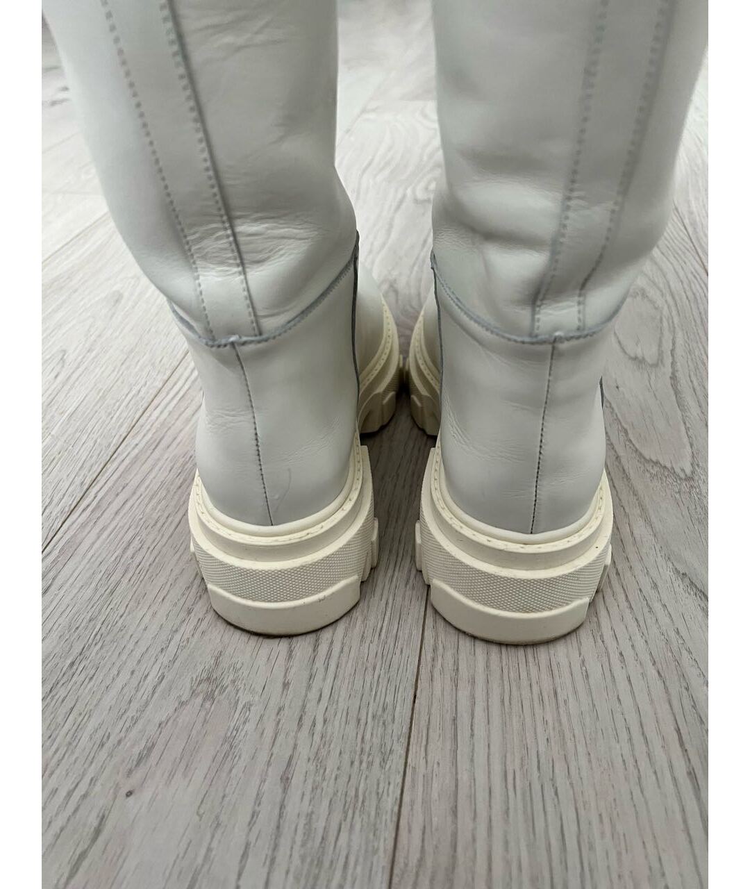 GIA COUTURE Белые кожаные сапоги, фото 4