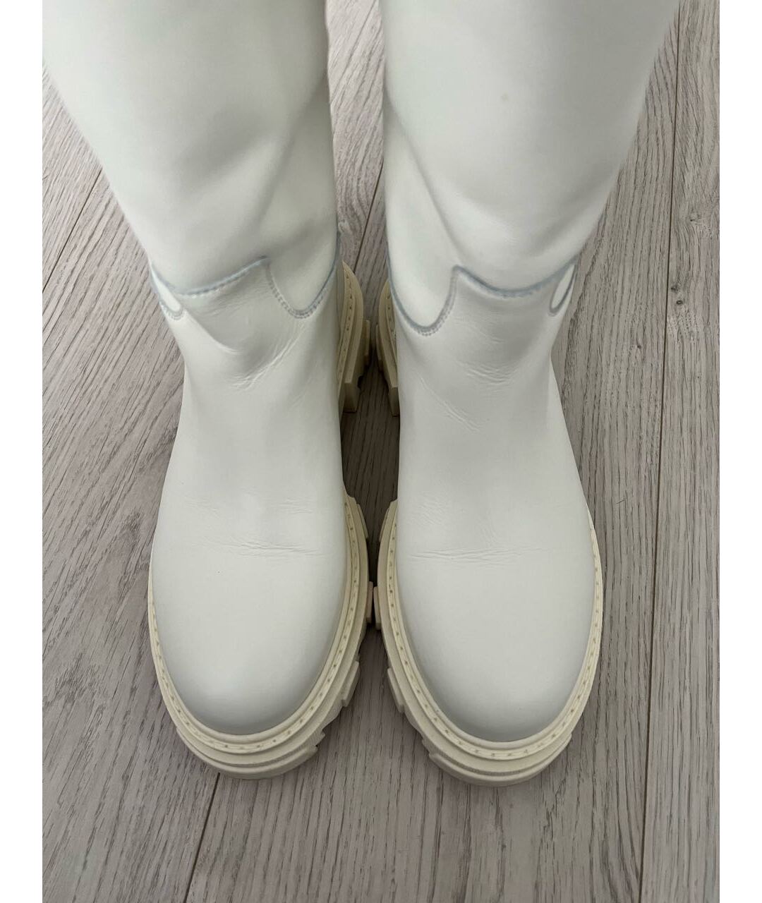 GIA COUTURE Белые кожаные сапоги, фото 3