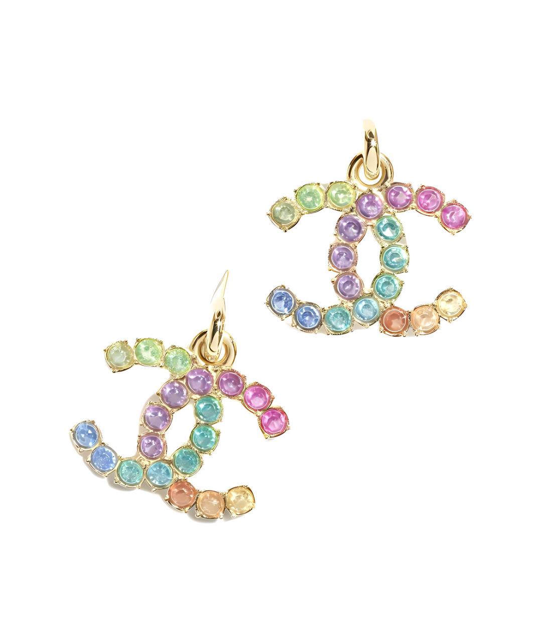 CHANEL Золотые латунные серьги, фото 3