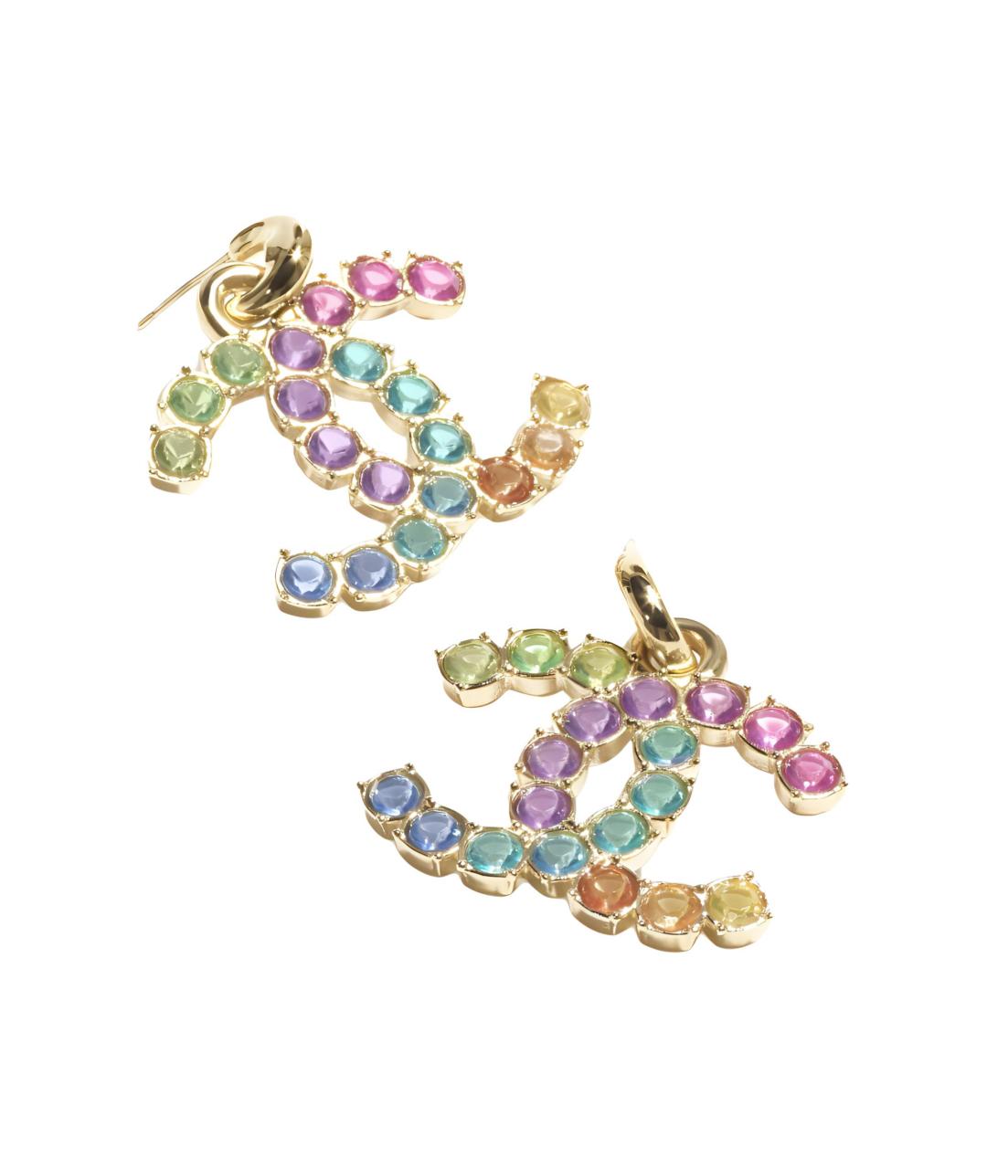 CHANEL Золотые латунные серьги, фото 2