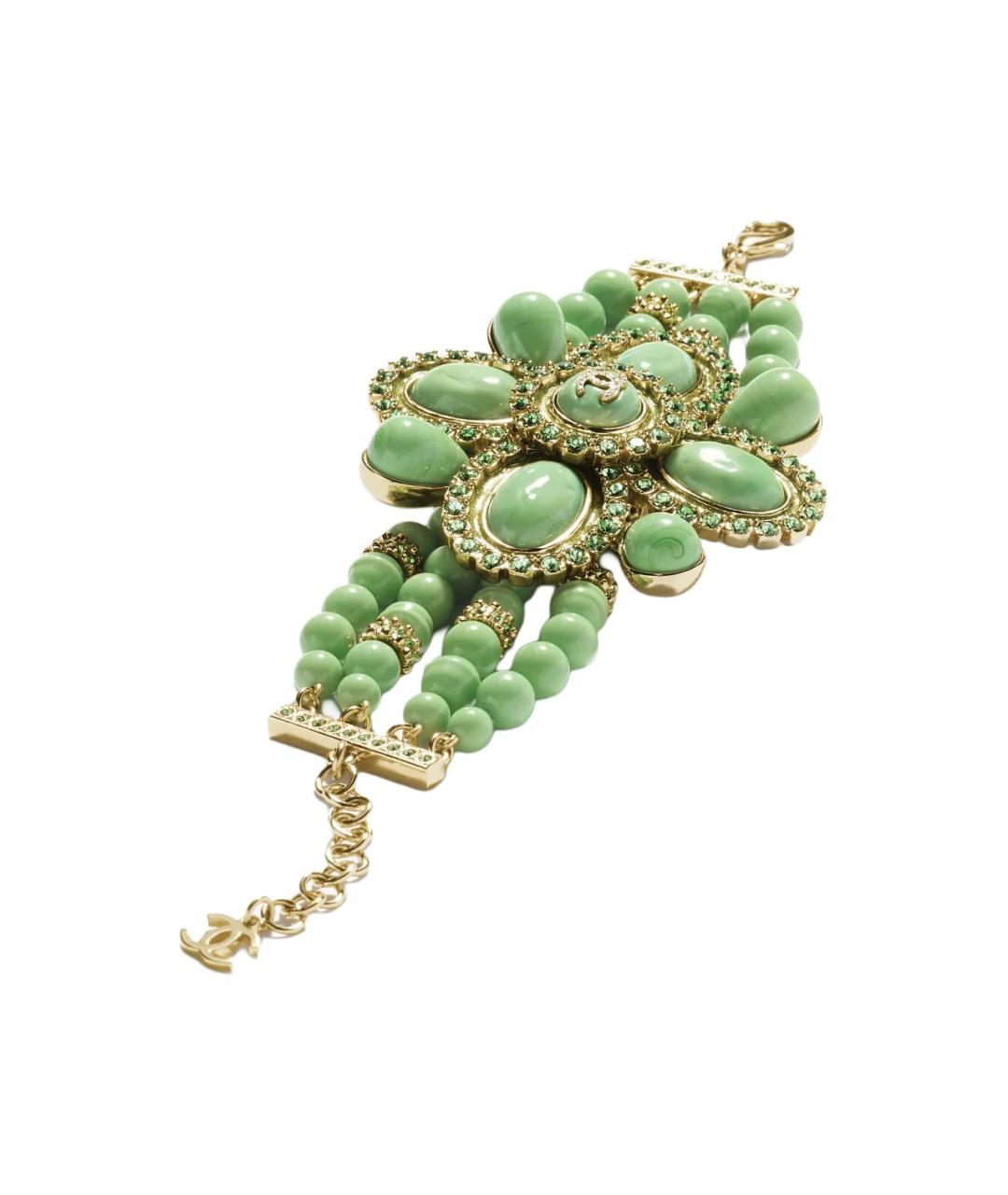 CHANEL Зеленый металлический браслет, фото 2