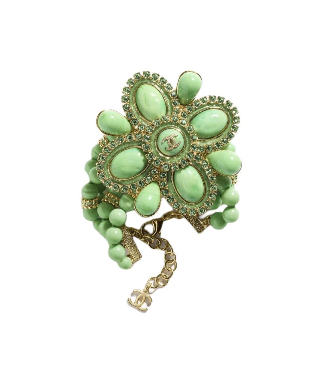 CHANEL Зеленый металлический браслет, фото 1