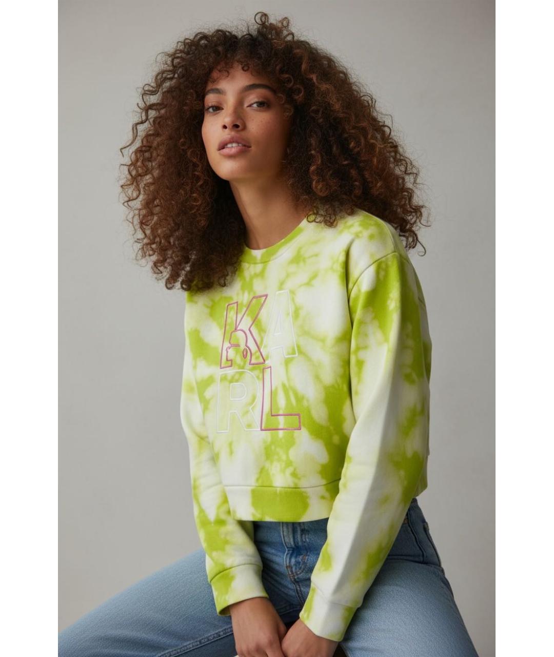 KARL LAGERFELD Салатовый хлопковый джемпер / свитер, фото 3