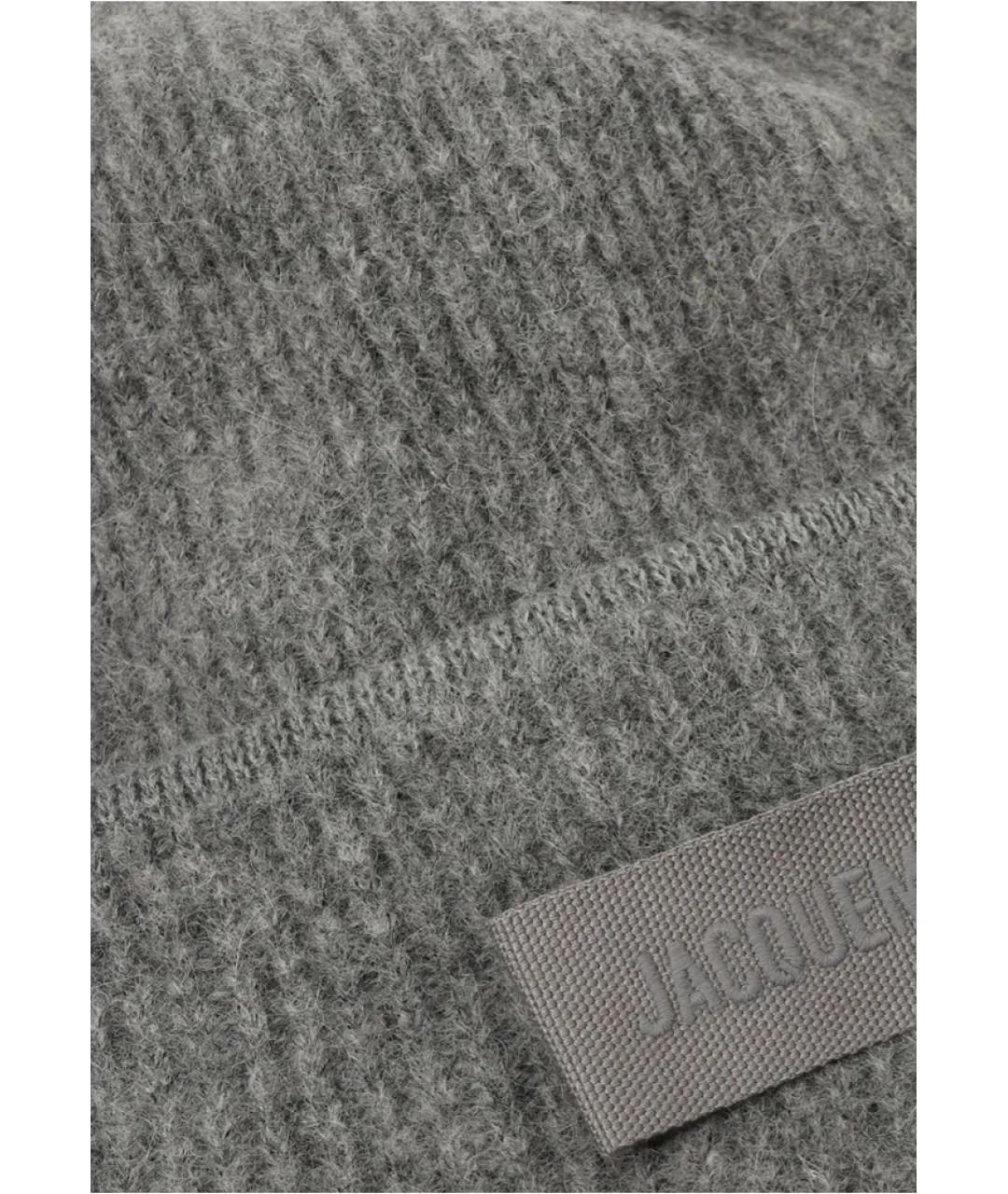 JACQUEMUS Серая шерстяная шапка, фото 3