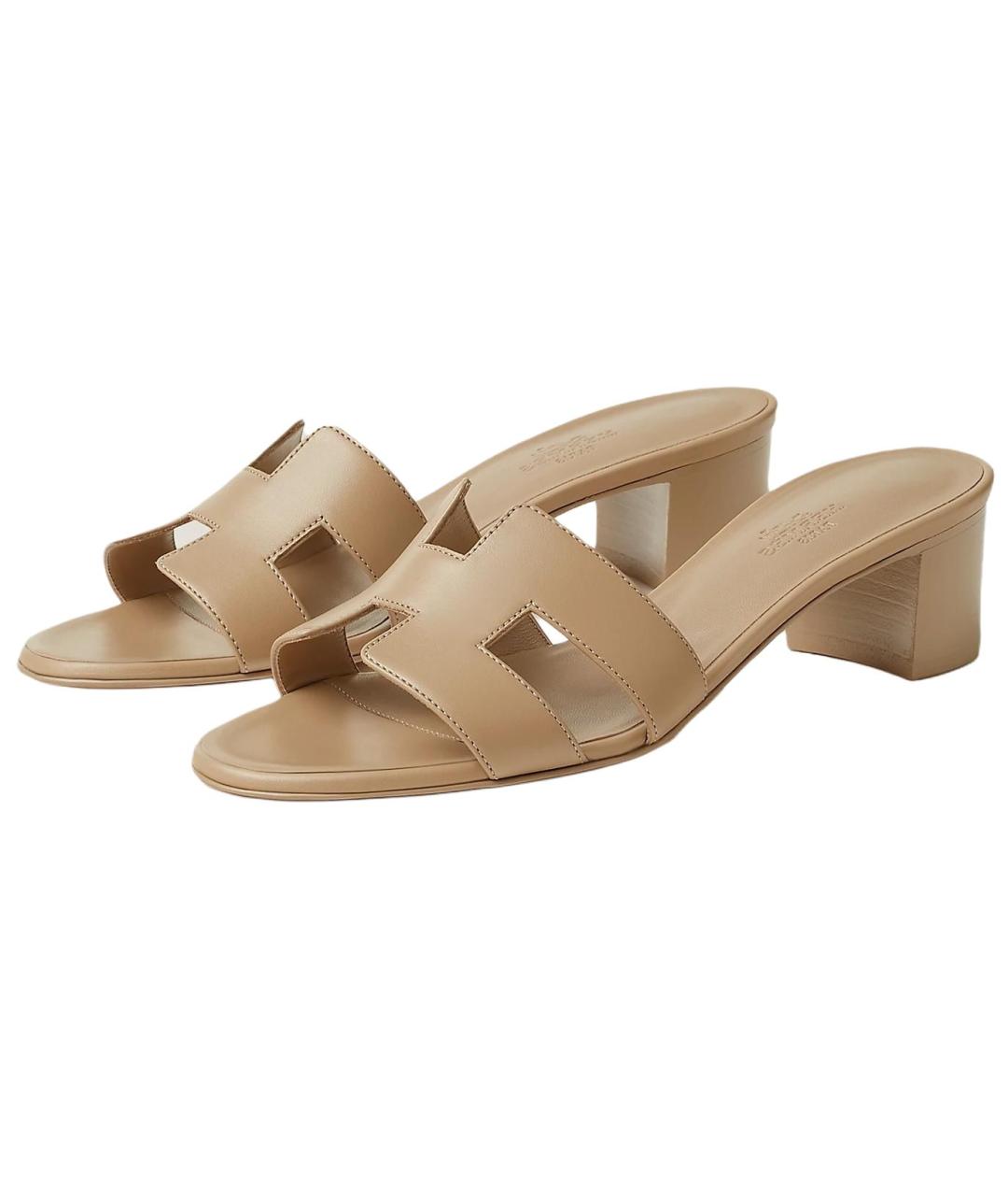 HERMES Коричневые сандалии, фото 3