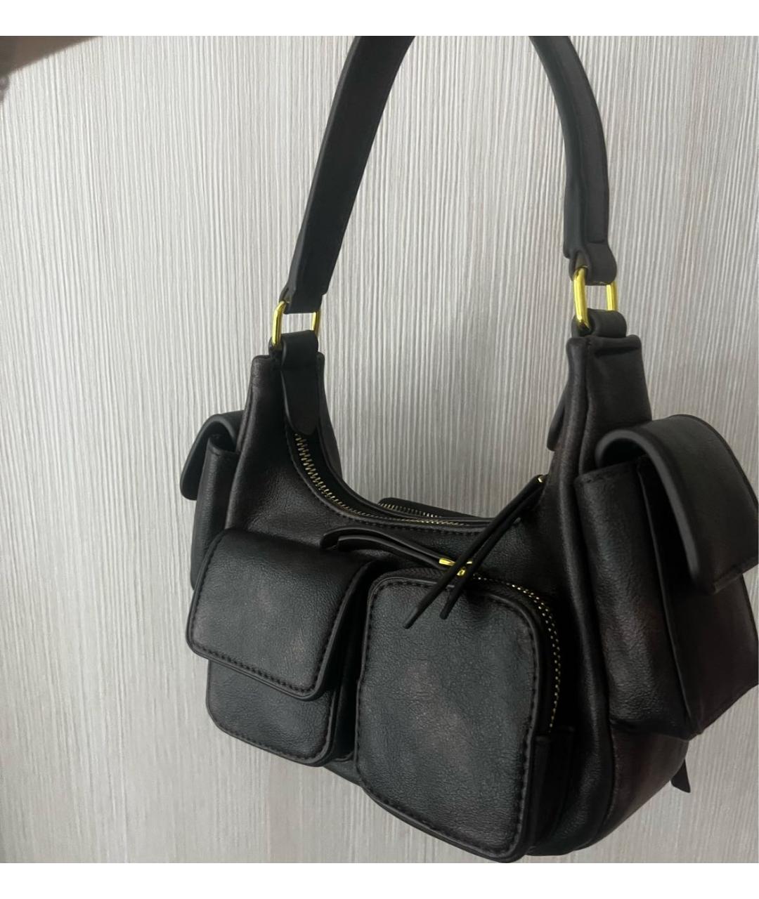 MIU MIU Антрацитовая кожаная сумка через плечо, фото 2