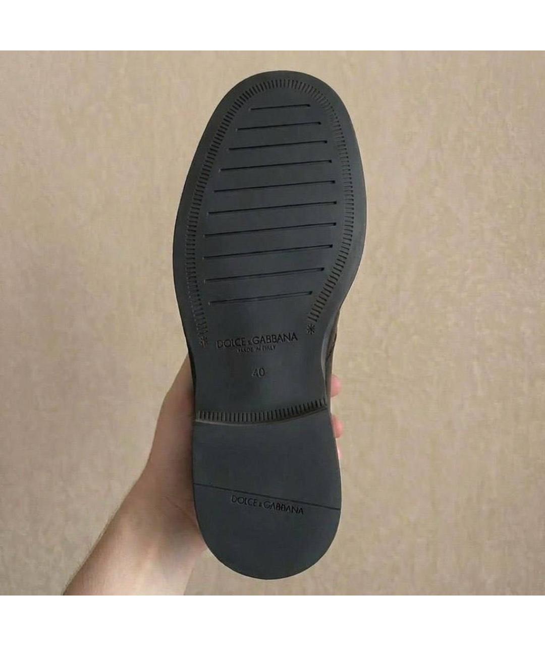 DOLCE&GABBANA Черные замшевые сапоги, фото 4