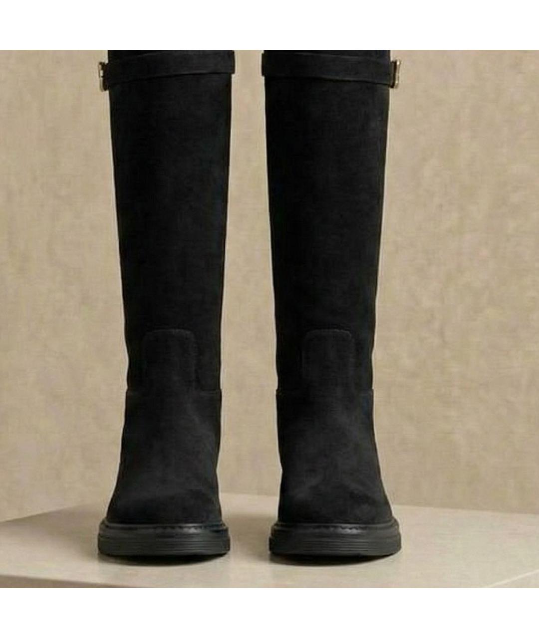 DOLCE&GABBANA Черные замшевые сапоги, фото 2