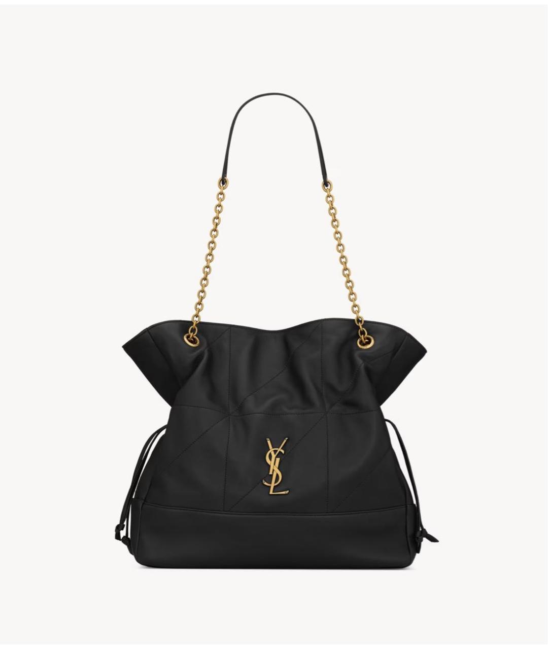 SAINT LAURENT Черная кожаная сумка с короткими ручками, фото 1