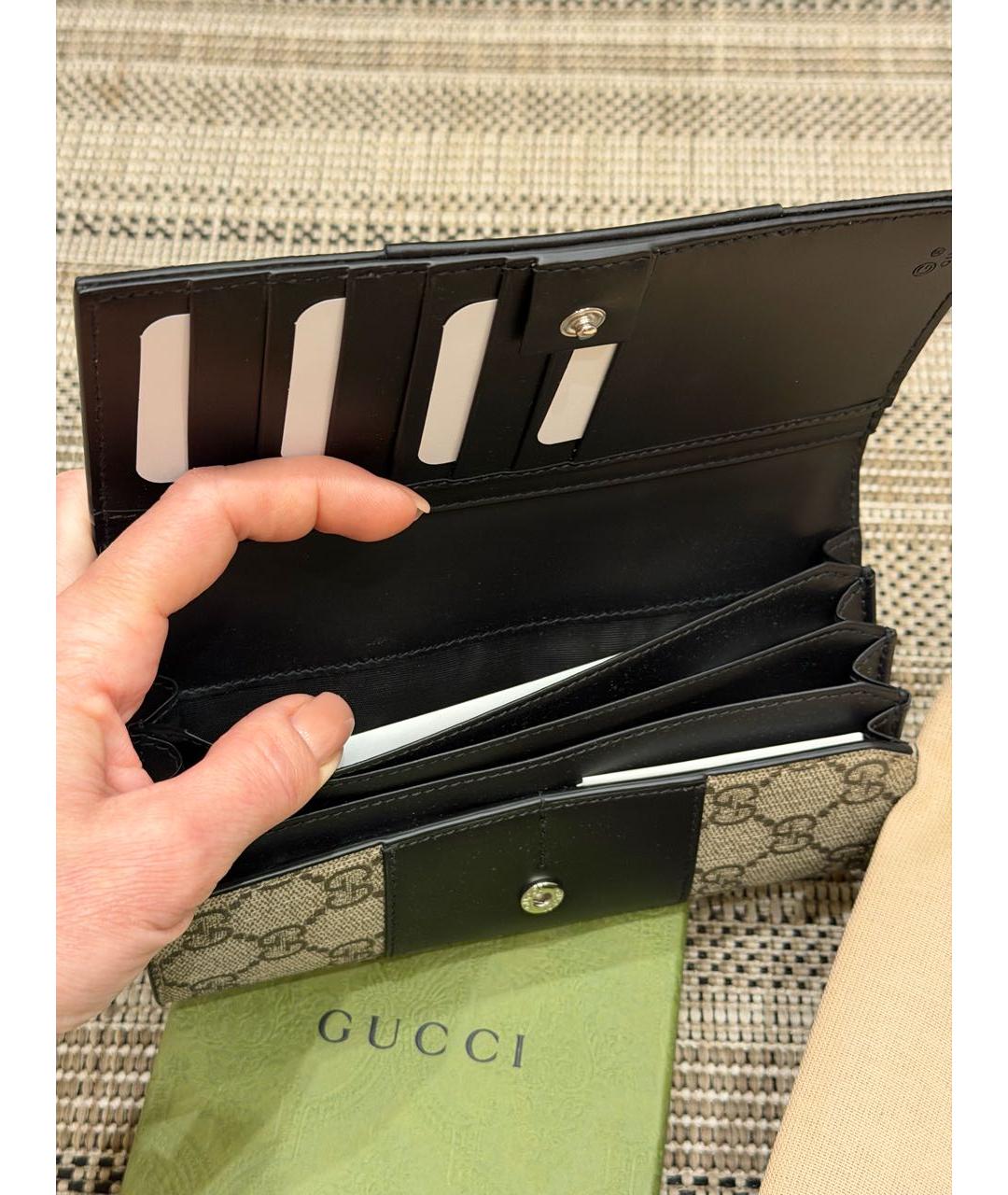 GUCCI Бежевый кожаный кошелек, фото 4