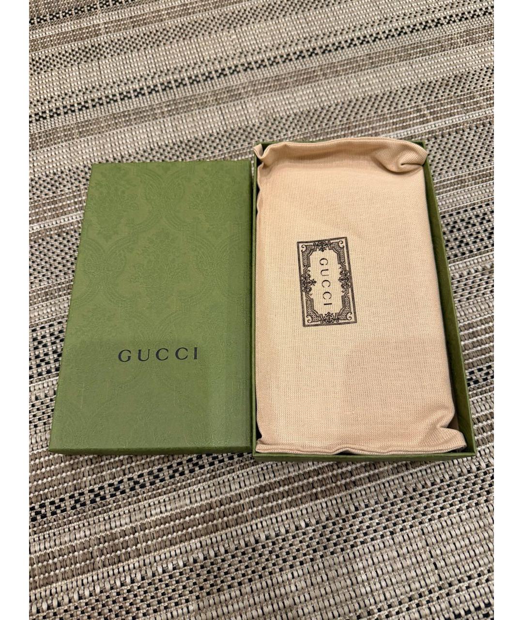 GUCCI Бежевый кожаный кошелек, фото 6