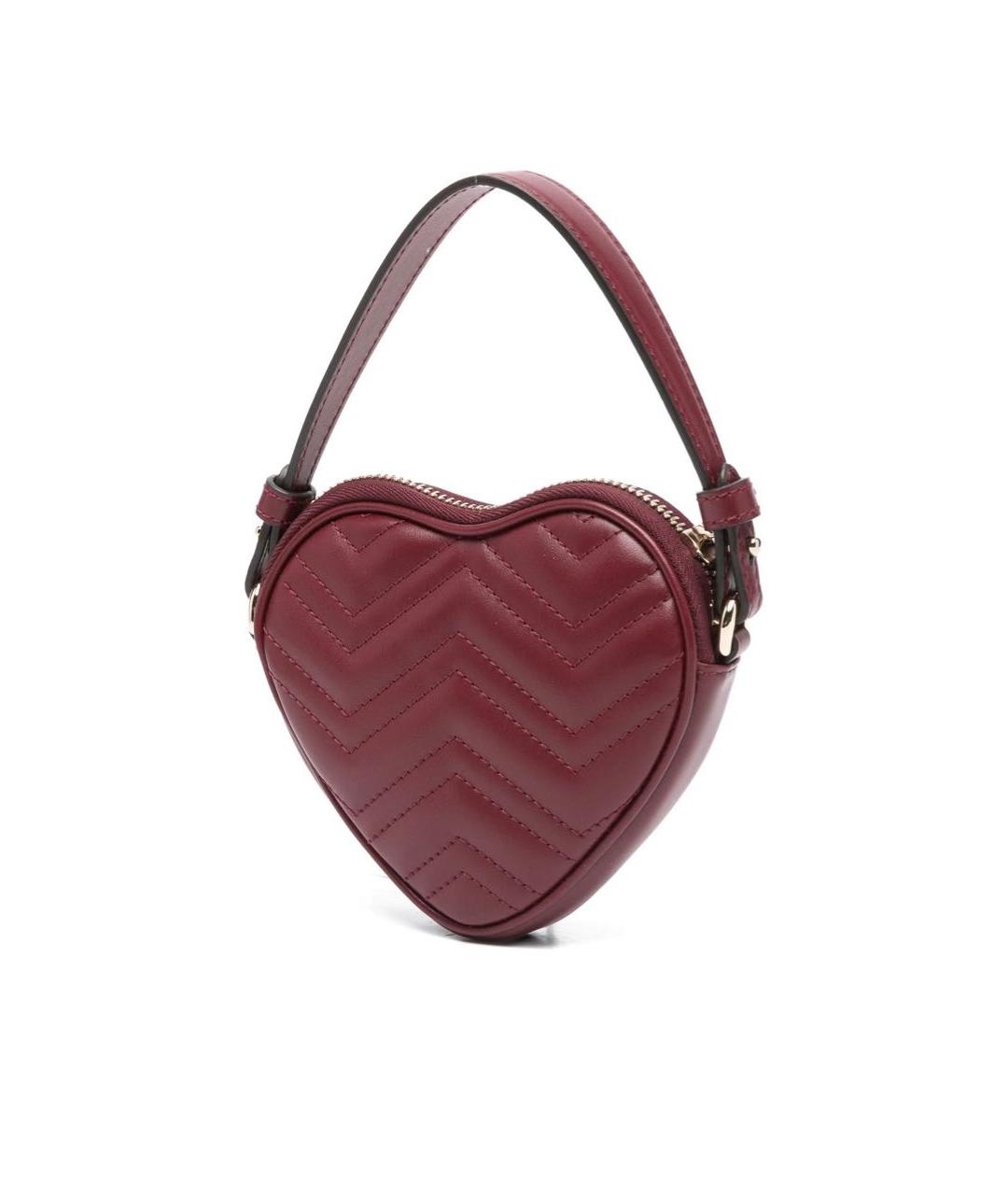 GUCCI Бордовая кожаная сумка через плечо, фото 3