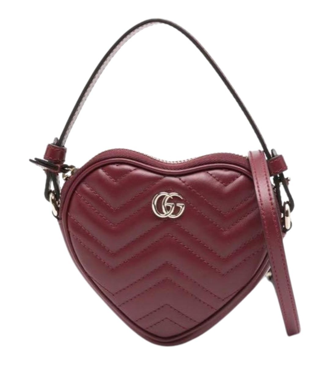 GUCCI Бордовая кожаная сумка через плечо, фото 1