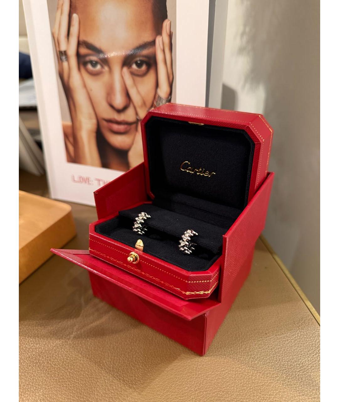 CARTIER Серебряные серьги из белого золота, фото 2