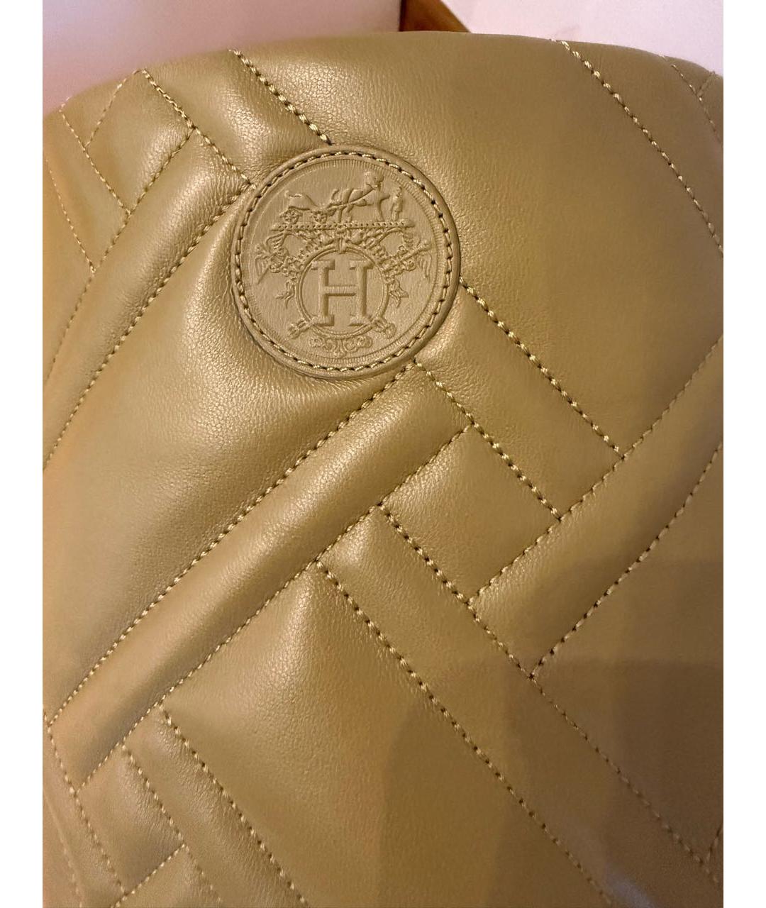 HERMES Бежевые кожаные сапоги, фото 7