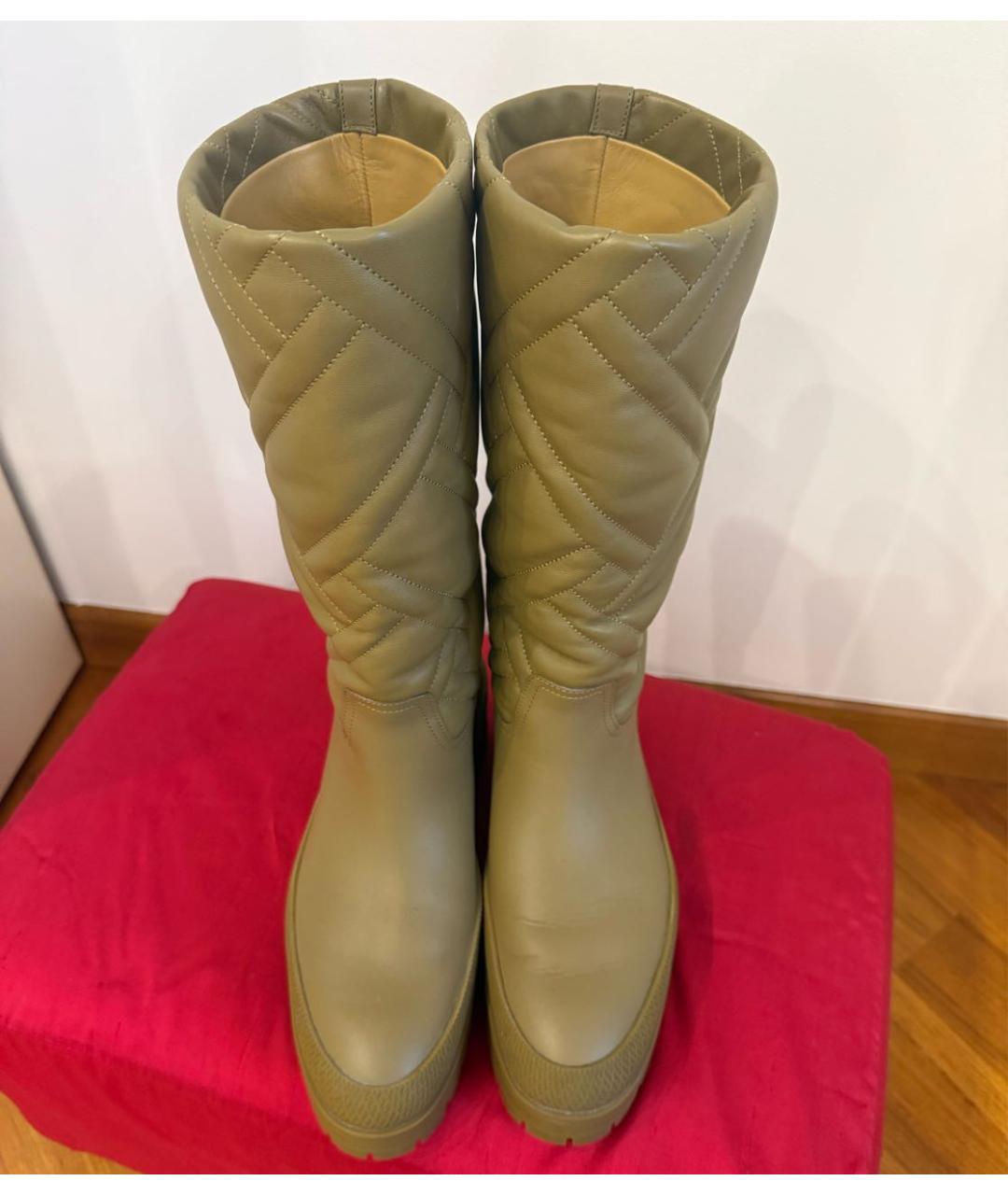 HERMES Бежевые кожаные сапоги, фото 2