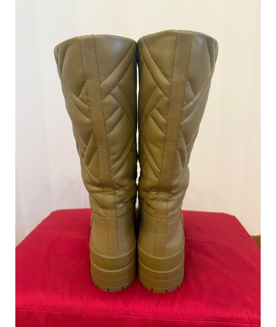 HERMES Бежевые кожаные сапоги, фото 4