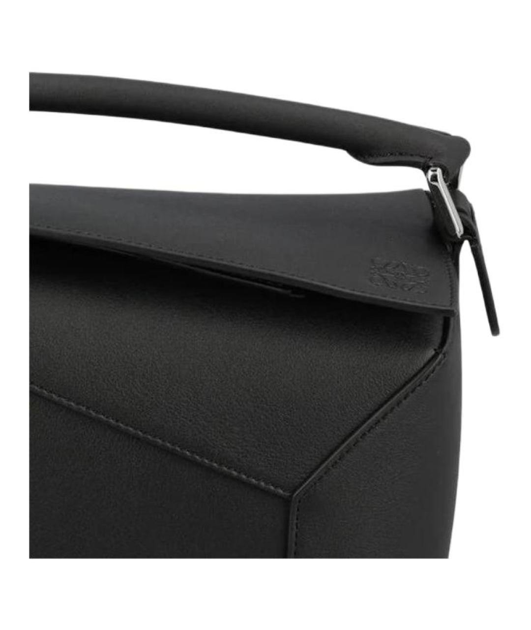 LOEWE Черная кожаная сумка с короткими ручками, фото 4