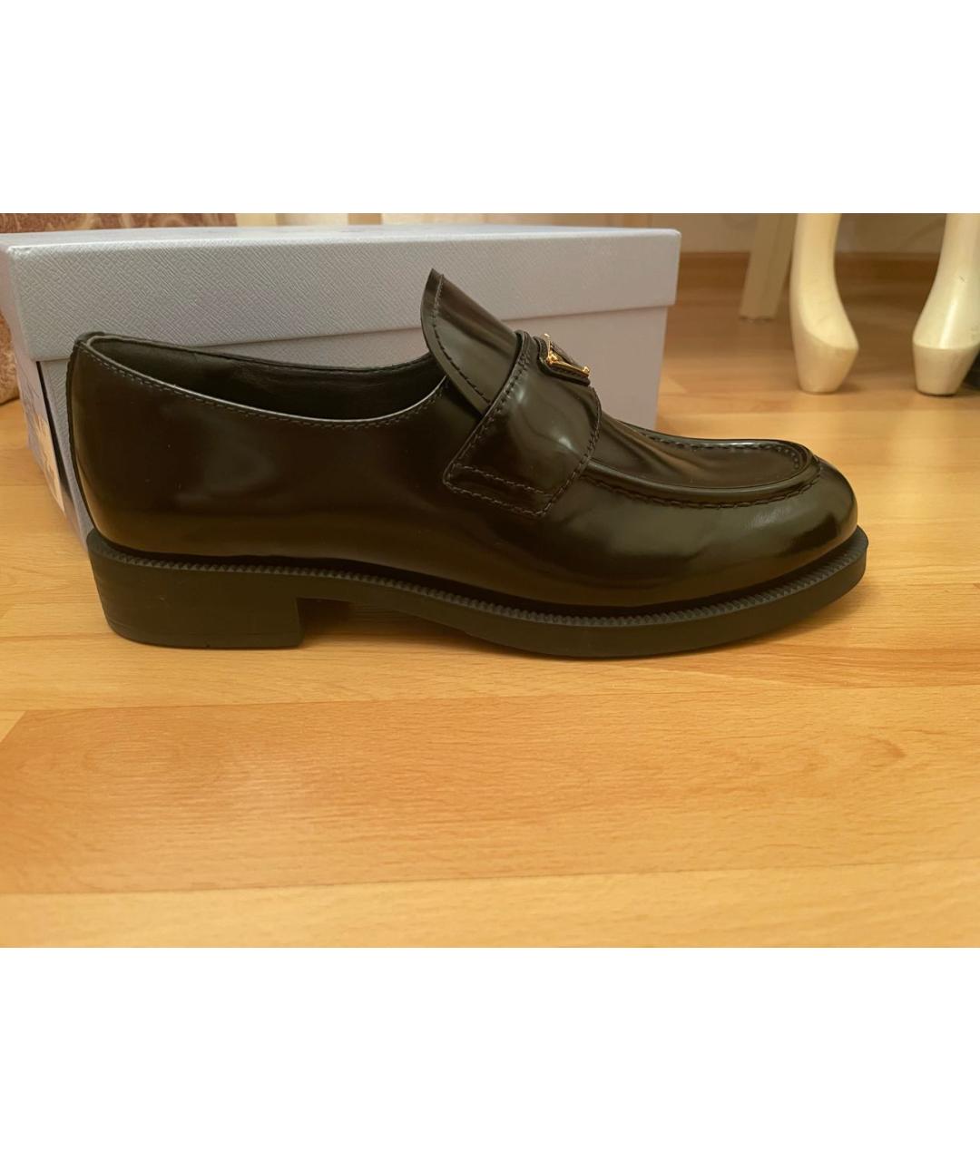 PRADA Черные кожаные лоферы, фото 5