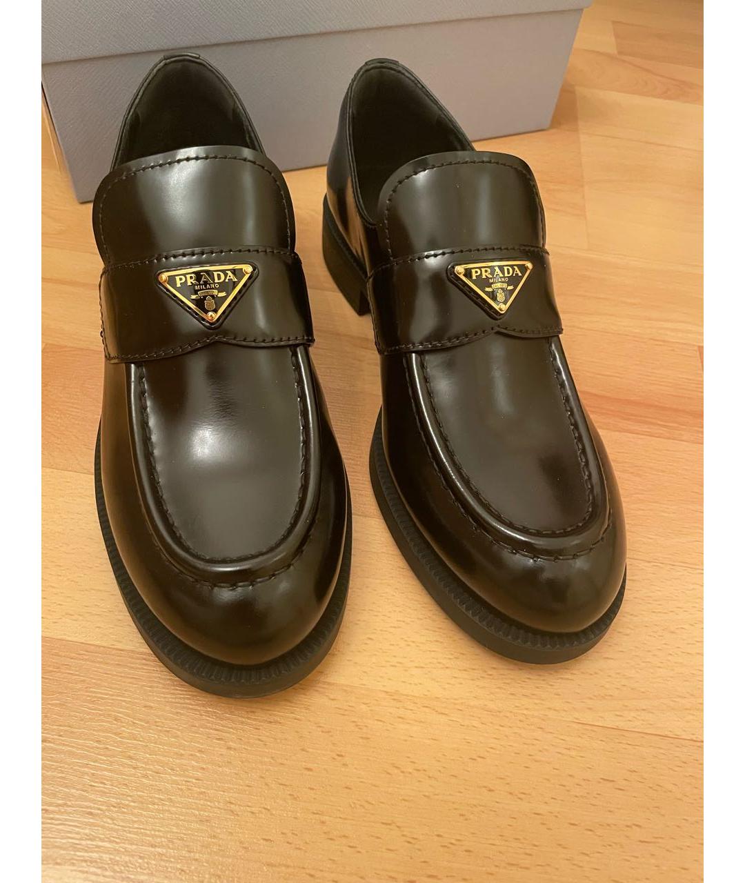 PRADA Черные кожаные лоферы, фото 2