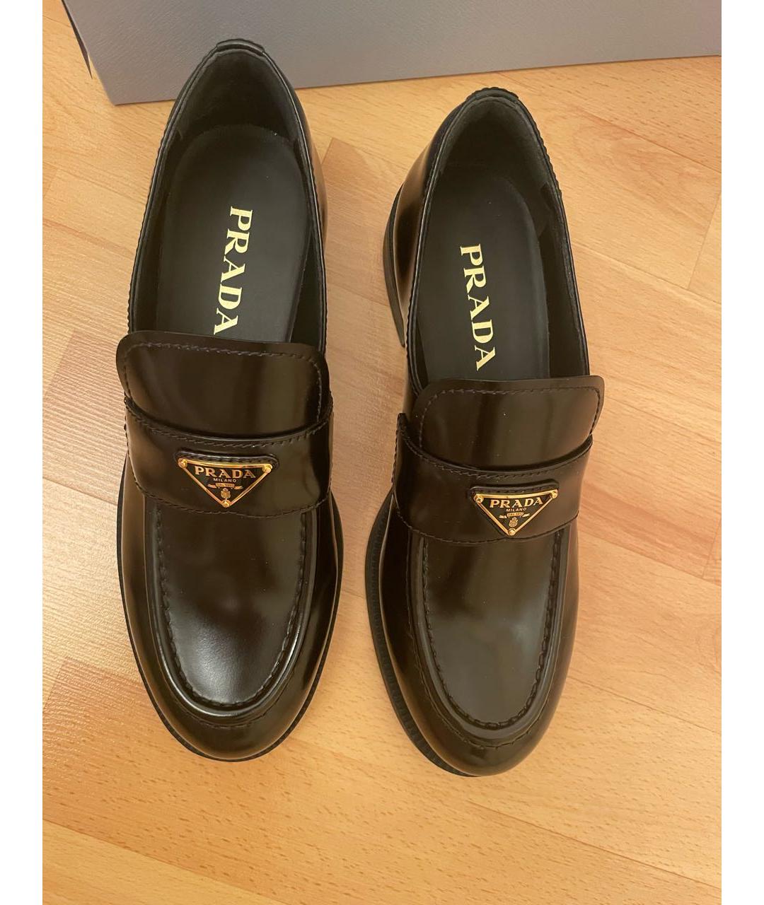 PRADA Черные кожаные лоферы, фото 3