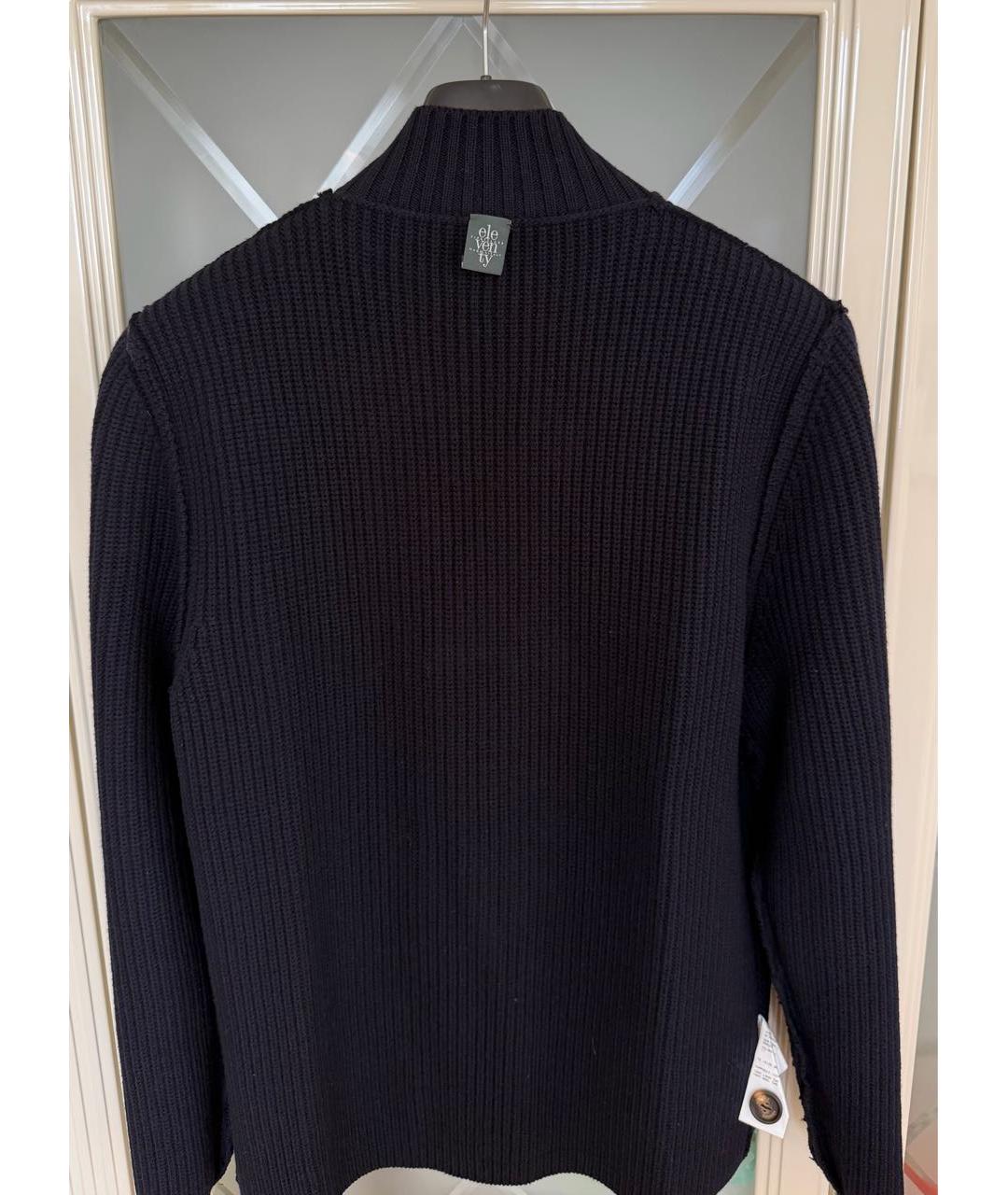 ELEVENTY Темно-синий шерстяной кардиган, фото 3