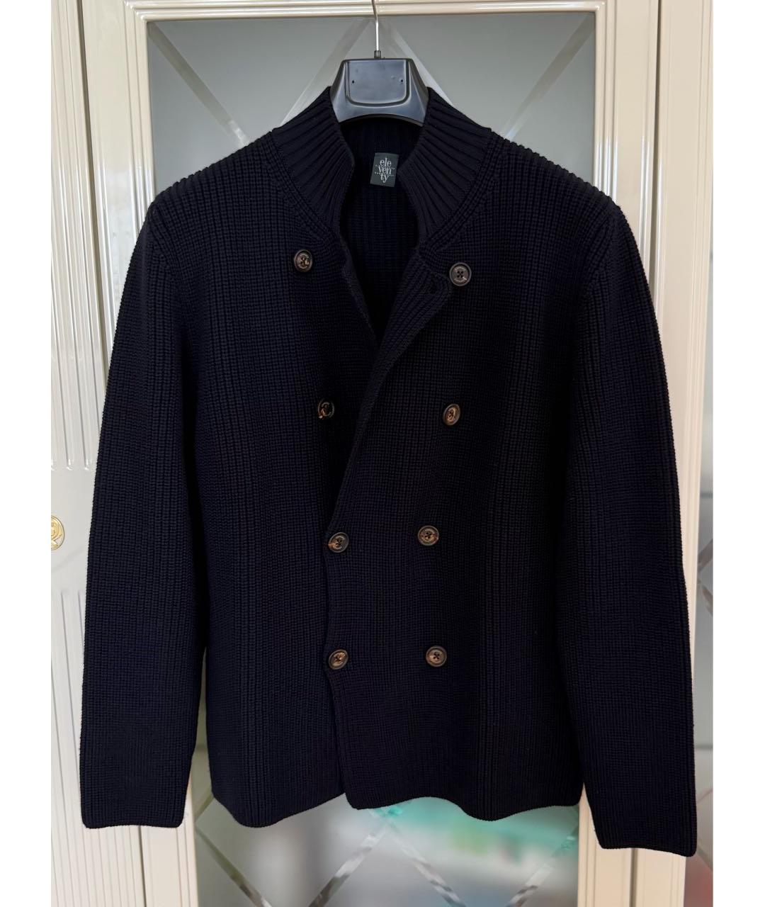 ELEVENTY Темно-синий шерстяной кардиган, фото 9