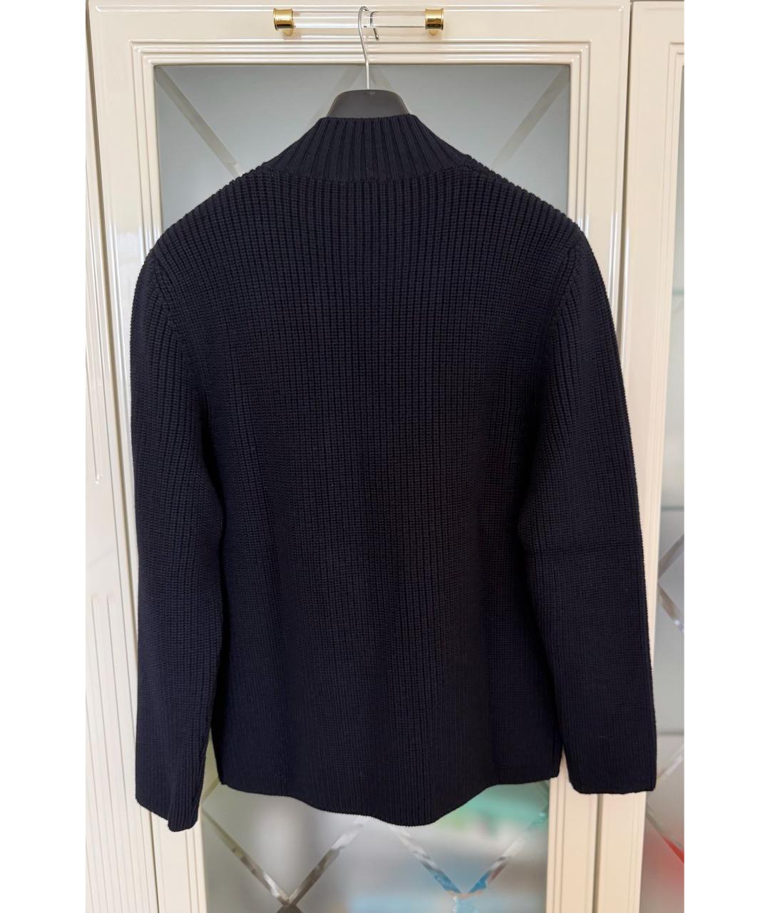 ELEVENTY Темно-синий шерстяной кардиган, фото 2