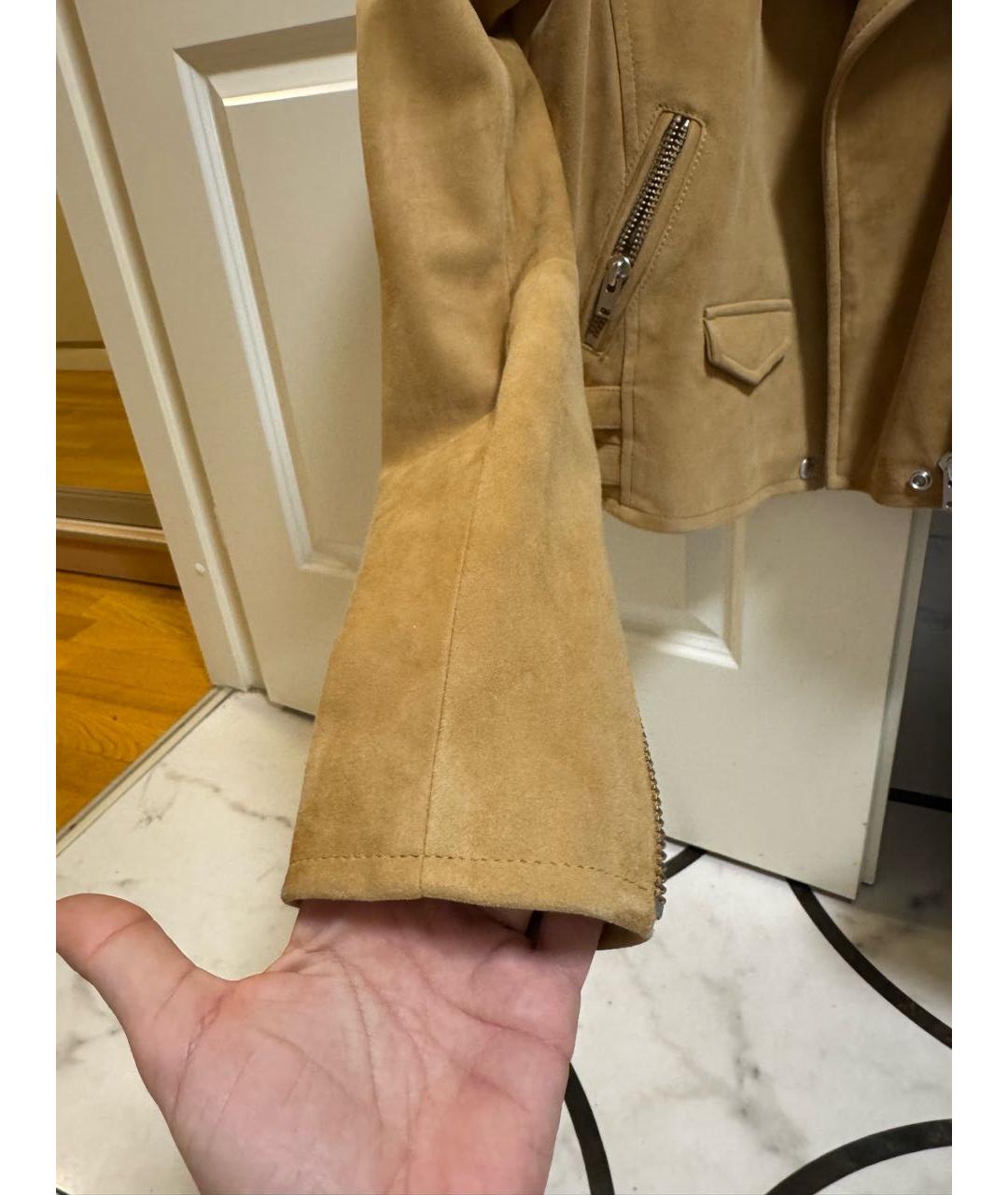 IRO Бежевая замшевая куртка, фото 6