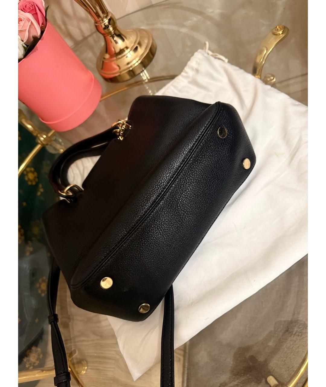 MICHAEL KORS Черная кожаная сумка тоут, фото 3