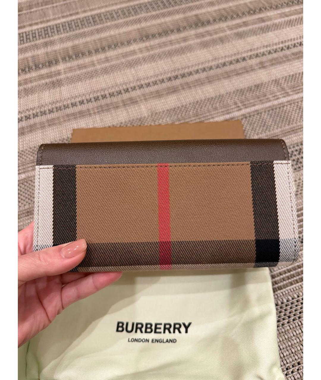 BURBERRY Коричневый кожаный кошелек, фото 3