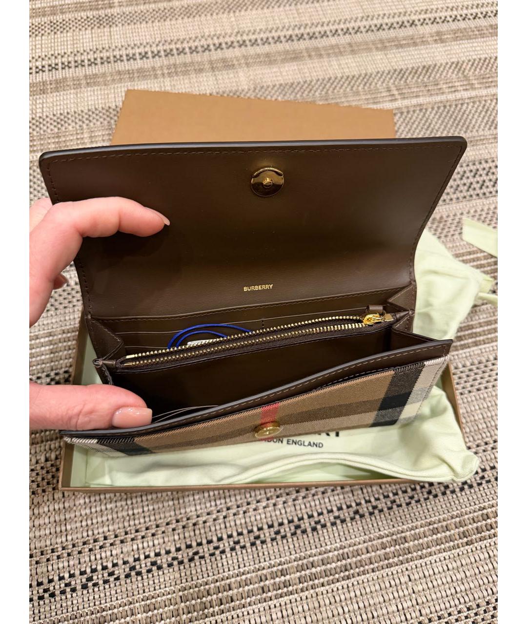 BURBERRY Коричневый кожаный кошелек, фото 4