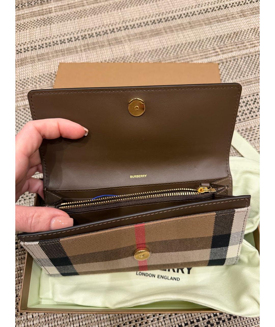 BURBERRY Коричневый кожаный кошелек, фото 5
