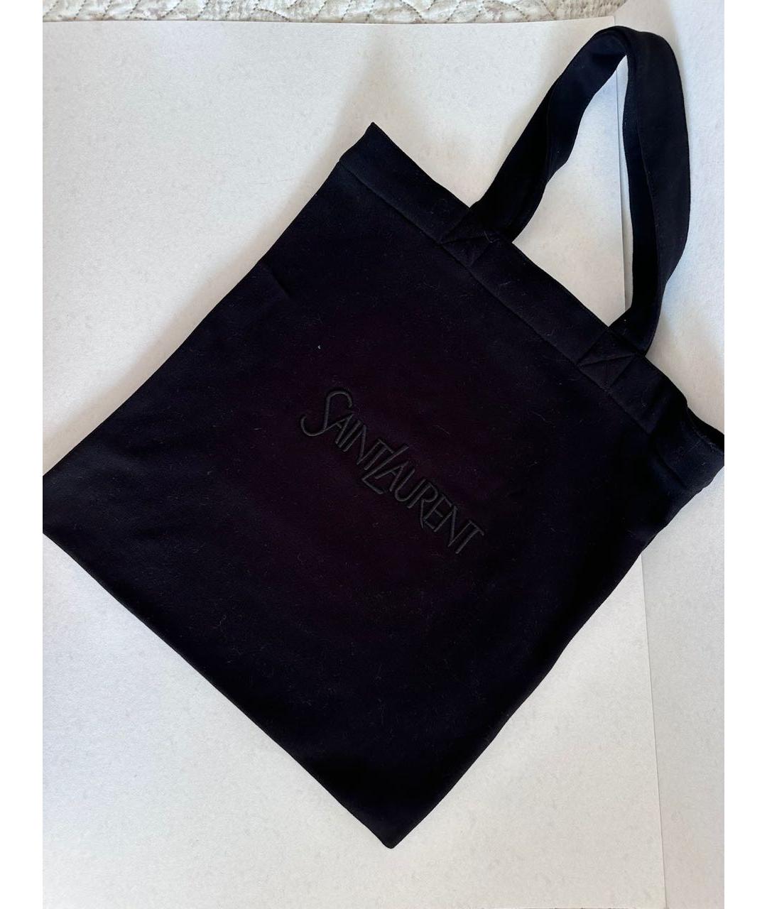 SAINT LAURENT Черная хлопковая сумка тоут, фото 3