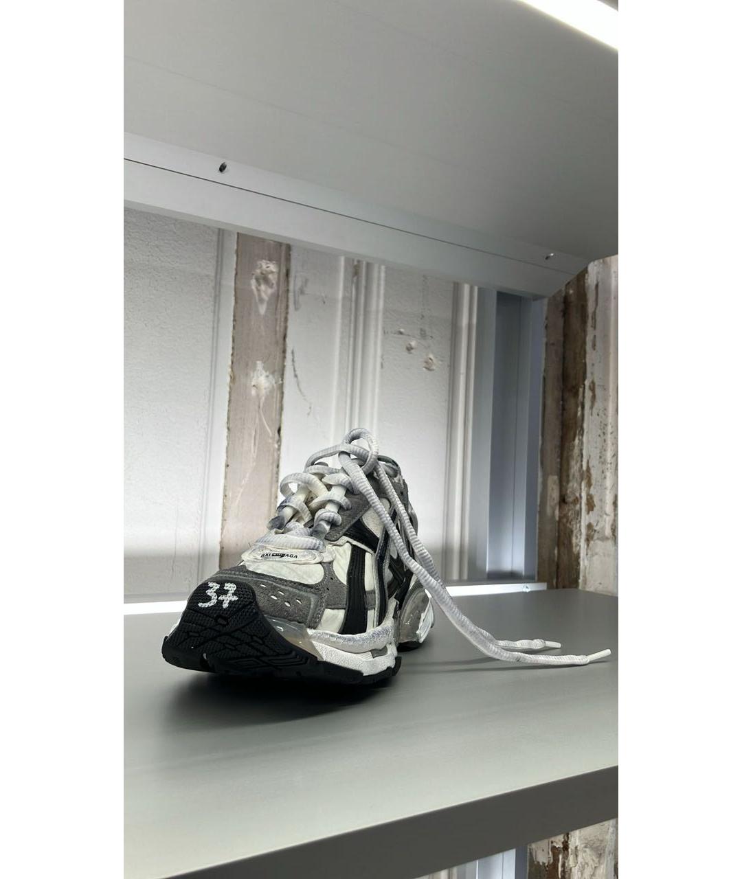 BALENCIAGA Белые текстильные кроссовки, фото 4