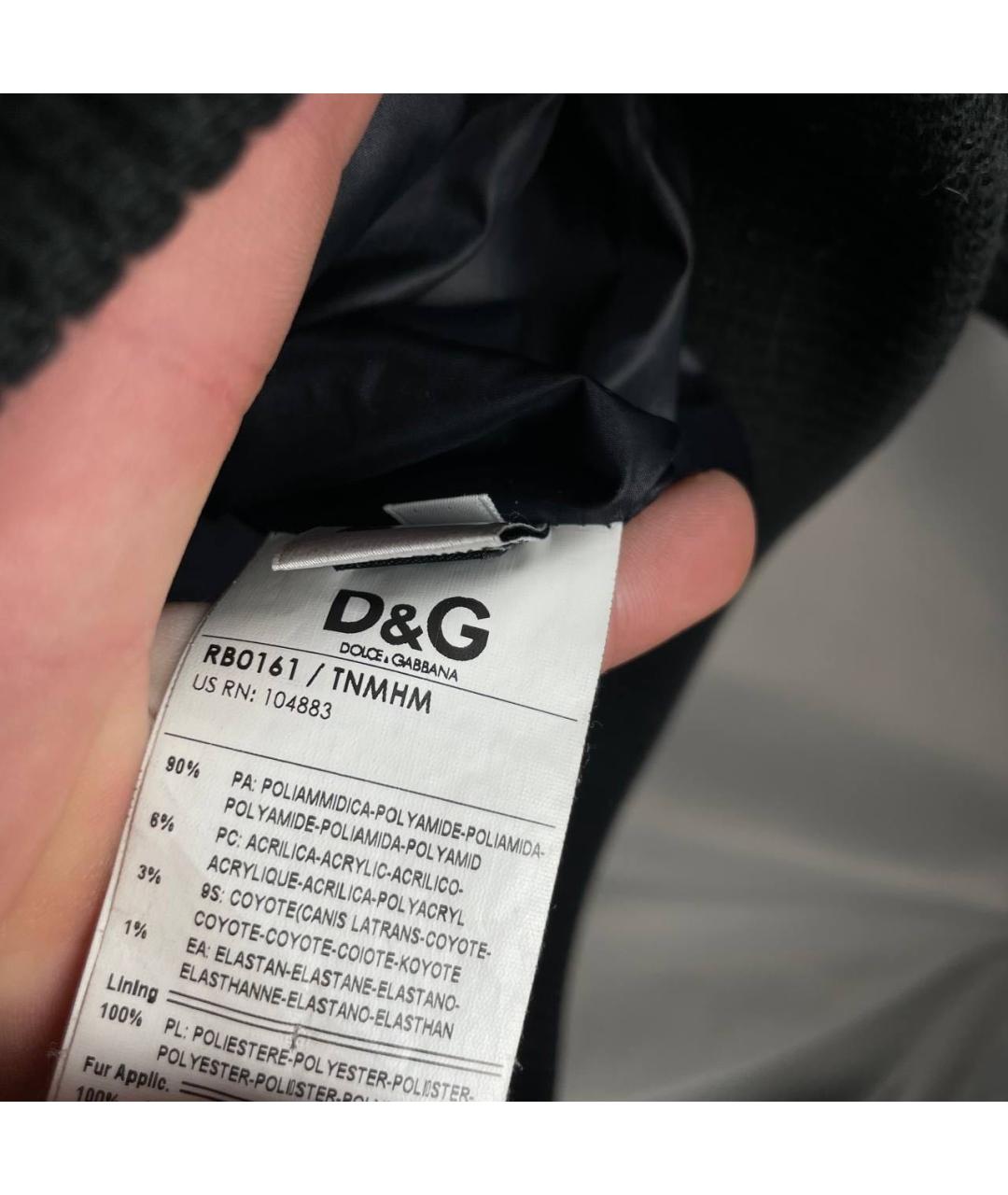 DOLCE&GABBANA Черный полиамидовый пуховик, фото 5