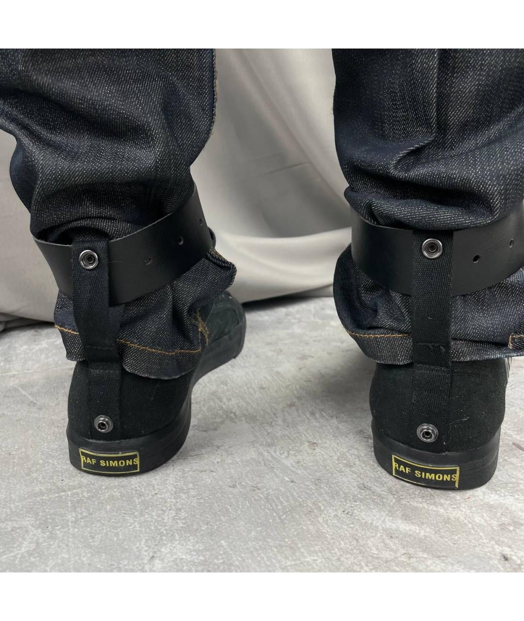 ADIDAS X RAF SIMONS Черные текстильные низкие кроссовки / кеды, фото 8