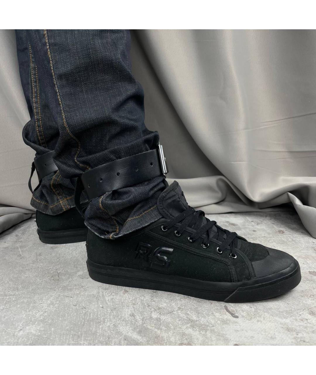 ADIDAS X RAF SIMONS Черные текстильные низкие кроссовки / кеды, фото 7