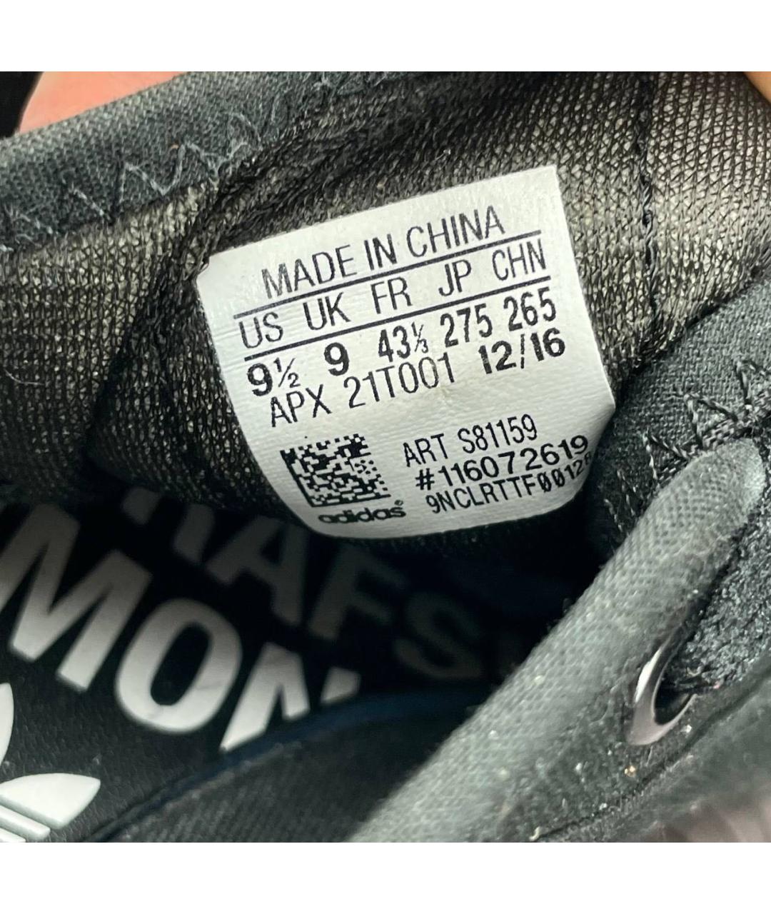 ADIDAS X RAF SIMONS Черные текстильные низкие кроссовки / кеды, фото 5