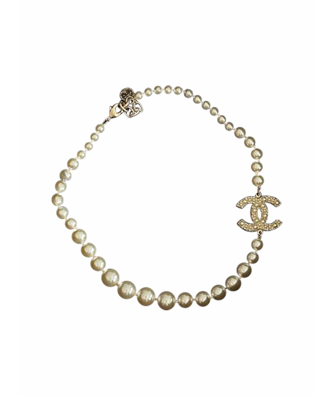CHANEL Белый жемчужный чокер, фото 1