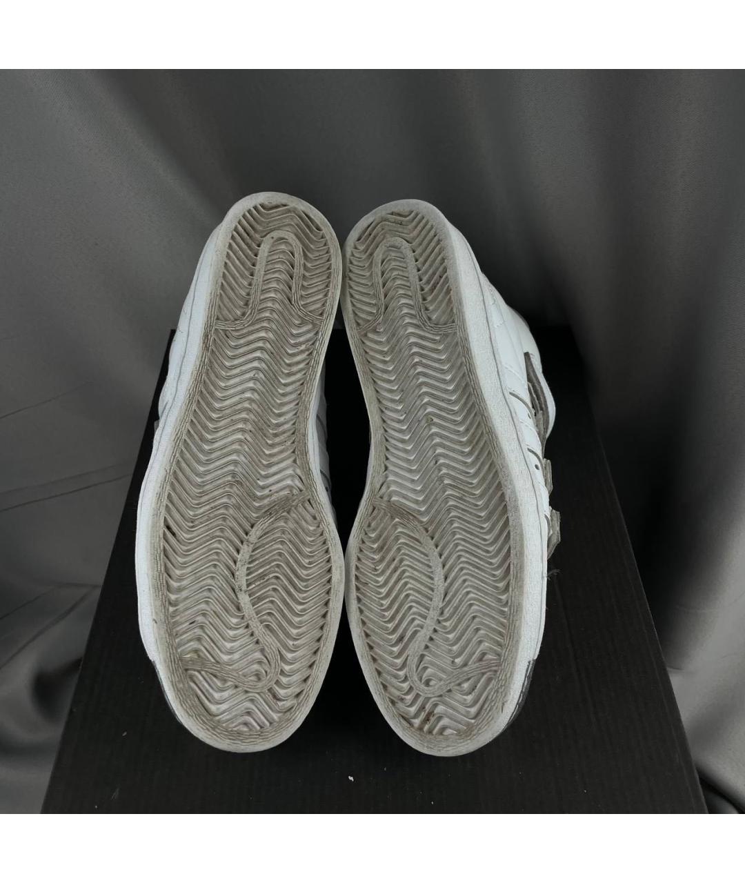 ADIDAS Белые кожаные высокие кроссовки / кеды, фото 5