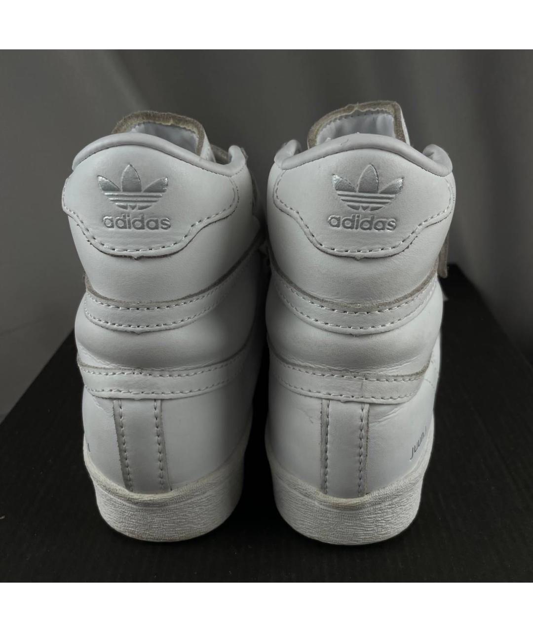 ADIDAS Белые кожаные высокие кроссовки / кеды, фото 4