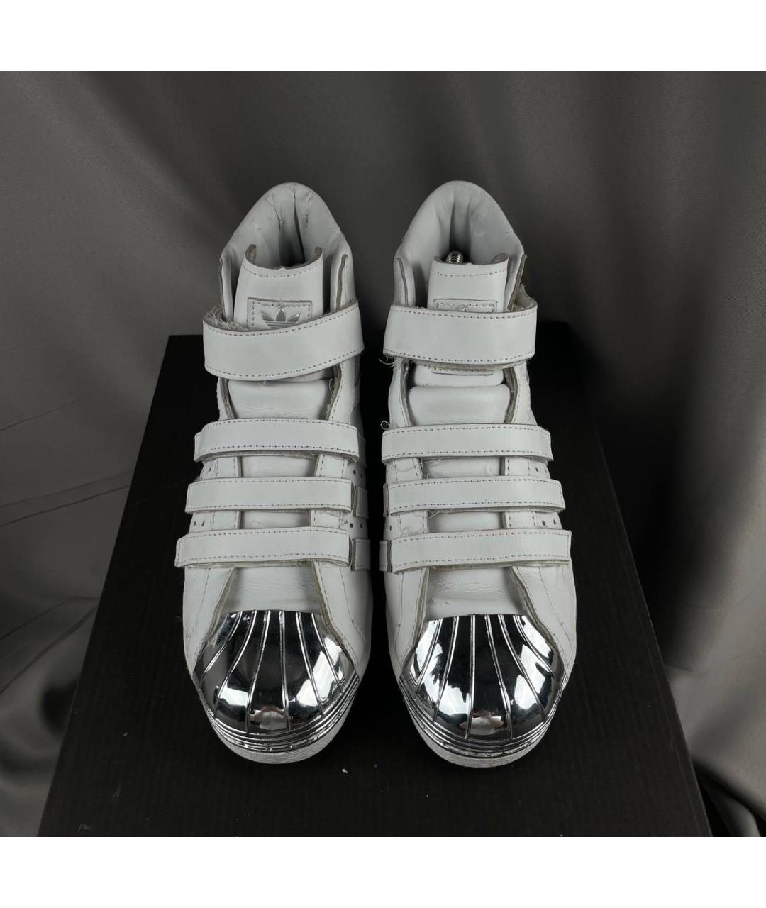 ADIDAS Белые кожаные высокие кроссовки / кеды, фото 3