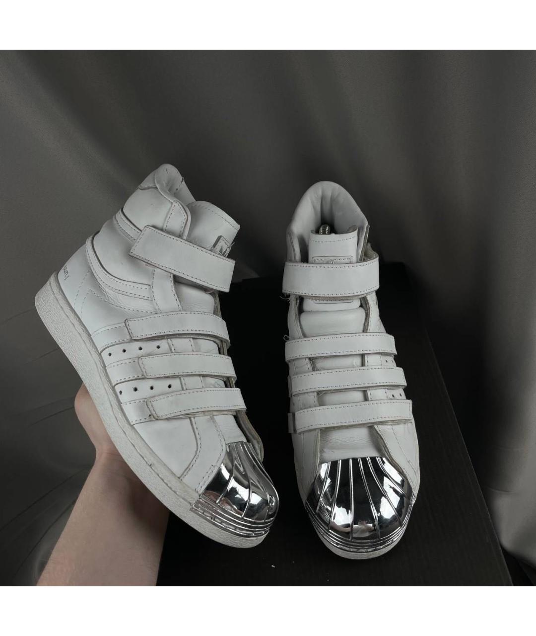 ADIDAS Белые кожаные высокие кроссовки / кеды, фото 2