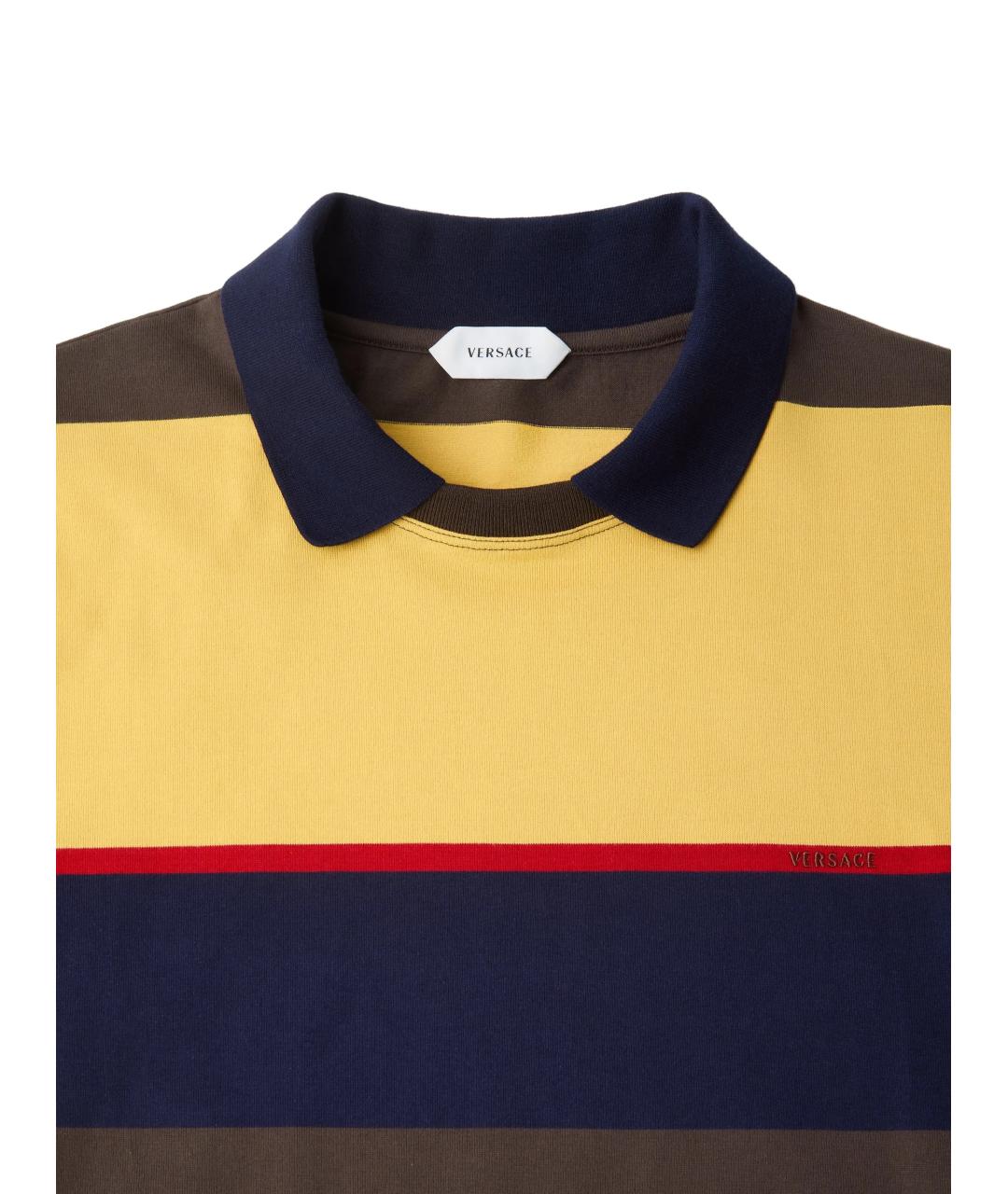VERSACE Мульти хлопковое поло с коротким рукавом, фото 3