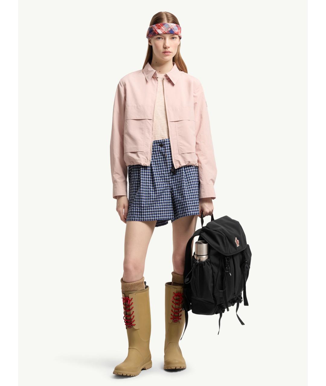 MONCLER Розовая полиэстеровая куртка, фото 2