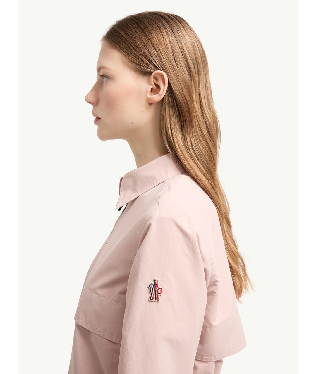 MONCLER Розовая полиэстеровая куртка, фото 7