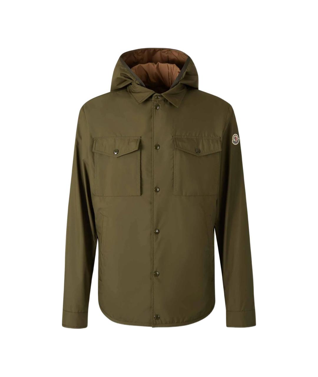 MONCLER Зеленая синтетическая куртка, фото 1